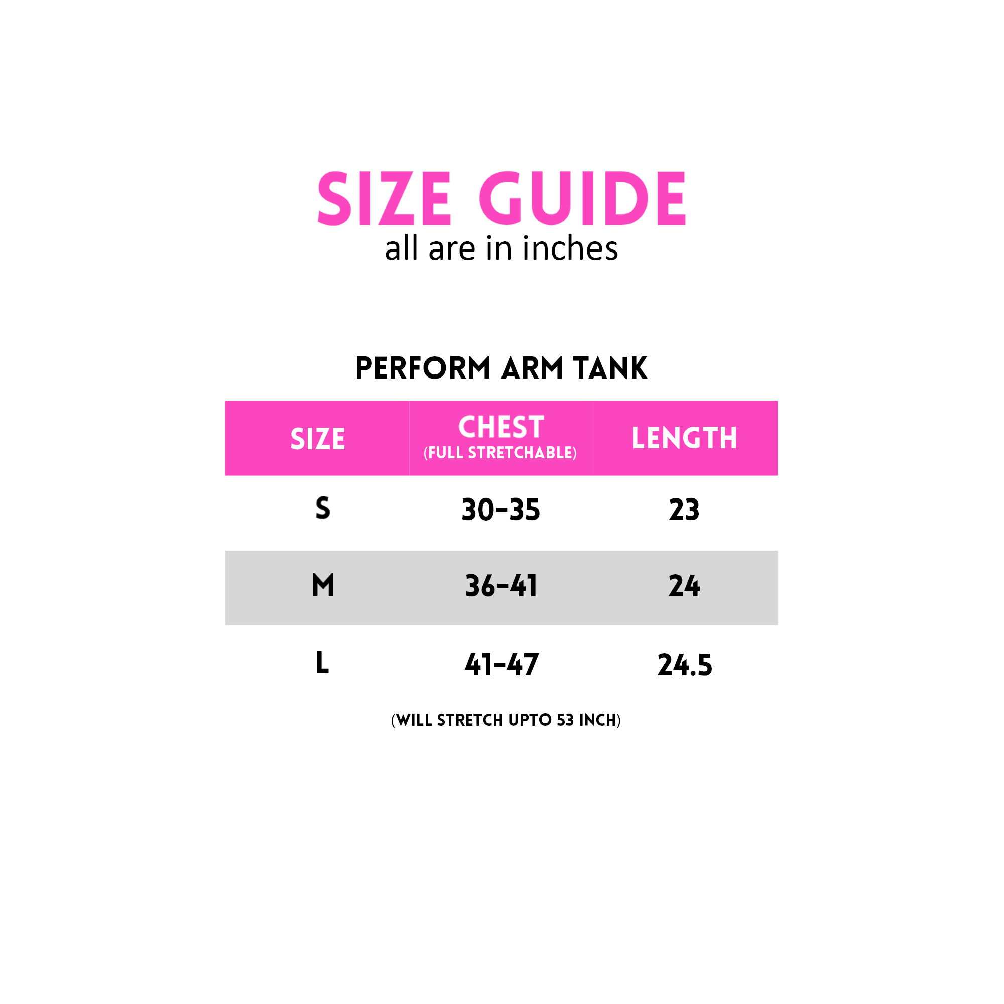 SIZE CHART SA PERFORM ARM TANK (2)