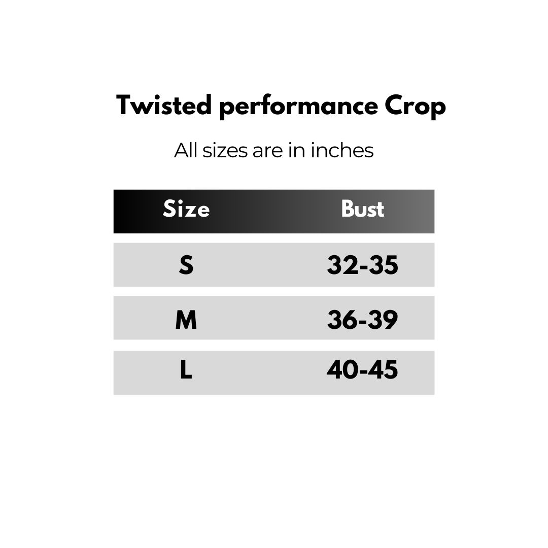twisted performance crop size chart
